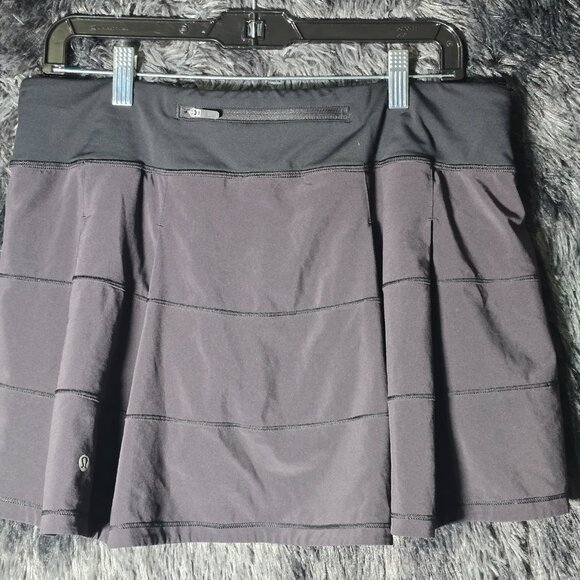 Lululemon Pace Rival Mid Rise Skirt Black Women’s Estimated Size 10 - Picture 5 of 8